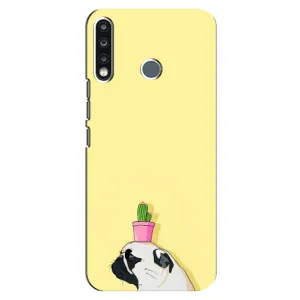 Бампер для TECNO Spark 4 с картинкой "Песики" (Кактус на голове)