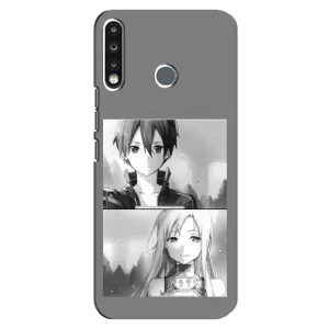 Чехол с персонажами АНИМЕ на TECNO Spark 4 (Кирито-Асуна)