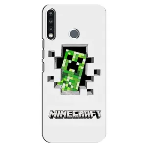 Чехлы для TECNO Spark 4 (Персонажи Майн Крафт) (Крипер)