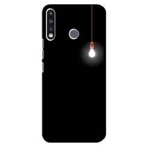 Чехол с картинками на черном фоне для TECNO Spark 4 (Лампочка)