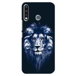 Чехол с картинкой на TECNO Spark 4 (Лев - синий)