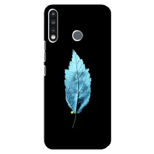 Чехол с картинками на черном фоне для TECNO Spark 4 (Листочек)