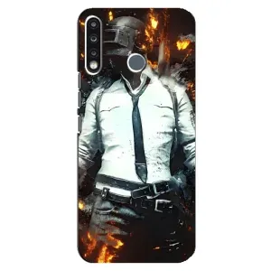 Силиконовый чехол с картинкой "Герой Pubg" на TECNO Spark 4 (Man Пубг)