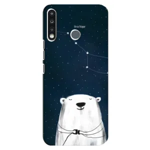 Силиконовый бампер с картинкой животных для TECNO Spark 4 (Медведица)
