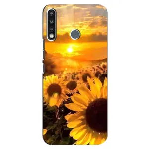 Чехол с Цветами для TECNO Spark 4 (поле подсолнухов)