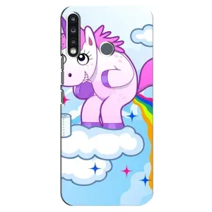 Чехол Unicorn на TECNO Spark 4 (Радуга единорожка)