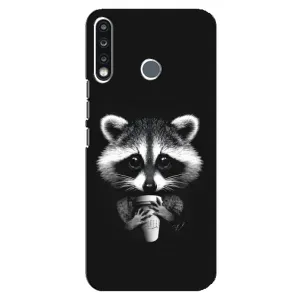 Силиконовый Чехол с Енотами на TECNO Spark 4 (С кофем)