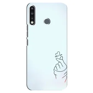 Чехлы (Знак сердечка) на TECNO Spark 4 (Сердце на голубом)