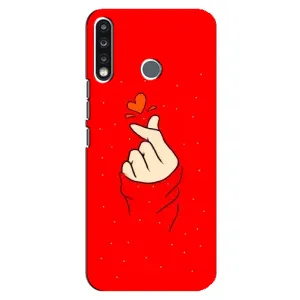 Чехлы (Знак сердечка) на TECNO Spark 4 (Сердце на красном)