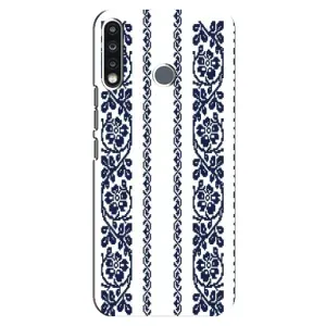 Силіконовый Чохол на TECNO Spark 4 з картинкой Вишиванки (Синя вишиванка)