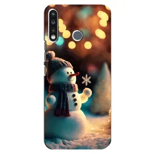 Чехлы на Новый Год TECNO Spark 4 (Снеговик праздничный)