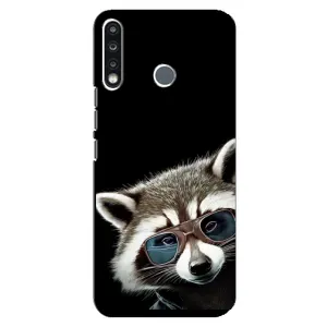 Силиконовый Чехол с Енотами на TECNO Spark 4 (Стильный Енот)