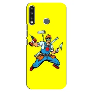 Силиконовый бампер (Работники) на TECNO Spark 4 (Строитель)