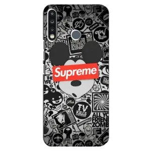 Чехол с Брендами одежды на Техно Спарк 4 (Supreme Маус)
