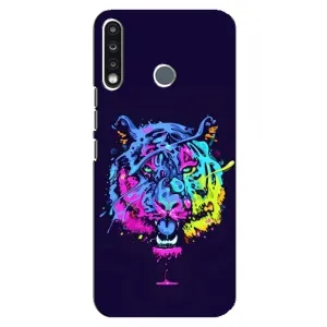 Силиконовый бампер с картинкой животных для TECNO Spark 4 (Тигр-Арт)