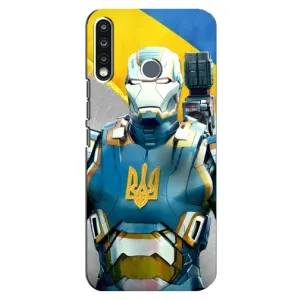 Силиконовый Чехол на TECNO Spark 4 (Я-Украина) (Украинский робокоп)