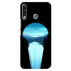 Летний Чехол на TECNO Spark 4 (Синий Водопад)