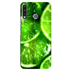 Чехол с изображением вкусной еды для TECNO Spark 4 (Яркий ЛАЙМ)