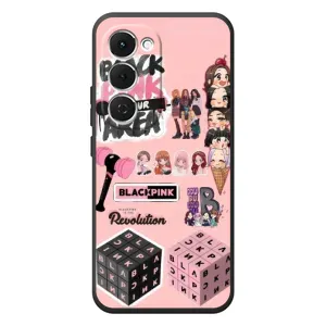 Чехлы с картинкой для Tecno Spark 40 Pro Plus (BLACK PINK коллаж)