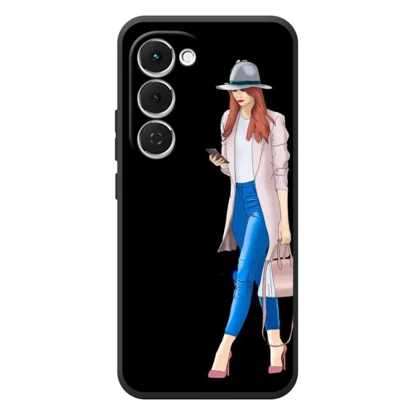 Чехол с рисунком «Девушка со смартфоном» для TECNO Spark 40 Pro Plus Чехол с рисунком «Девушка со смартфоном» для TECNO Spark 40 Pro Plus
