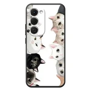 Силиконовый чехол с котиком для Tecno Spark 40 Pro Plus (Коты)