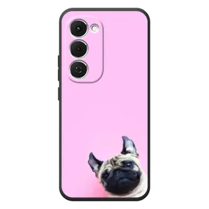 Бампер для Tecno Spark 40 Pro Plus с картинкой "Песики" (Собака на розовом)