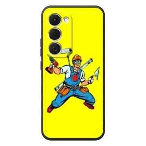 Силиконовый бампер (Работники) на Tecno Spark 40 Pro Plus (Строитель)