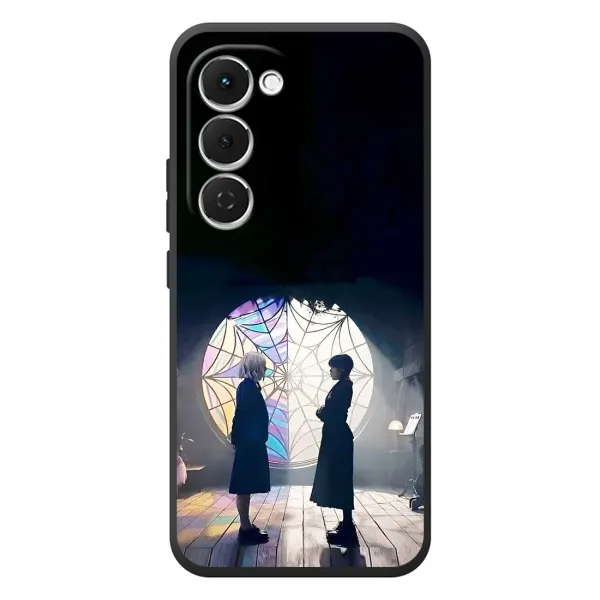 Чехол с рисунком «Уэнсдей и Энди» для TECNO Spark 40 Pro Plus Чехол с рисунком «Уэнсдей и Энди» для TECNO Spark 40 Pro Plus