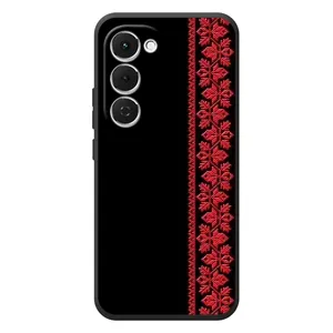 Силиконовый Чехол на Tecno Spark 40 Pro Plus с картинкой Вышиванки (Вышиванка на черном)