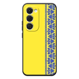 Силиконовый Чехол на Tecno Spark 40 Pro Plus (Вышиванка на желтом)