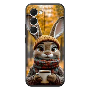 Печатный чехол «Зверята с кофе» для Tecno Spark 40 Pro Plus (Зайчик с кофе)