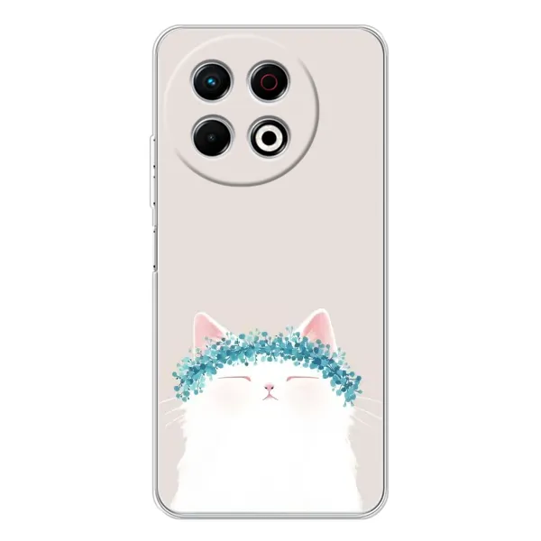 Чехол с рисунком «Белый котик» для TECNO Spark 40 Pro Чехол с рисунком «Белый котик» для TECNO Spark 40 Pro