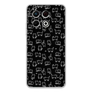 Чохол на тематику: Коти для TECNO Spark 40 Pro (Котики на чорному)