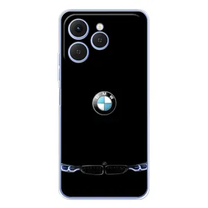 Силиконовый бампер с картинкой машины на Tecno Spark 40 (Черный BMW)