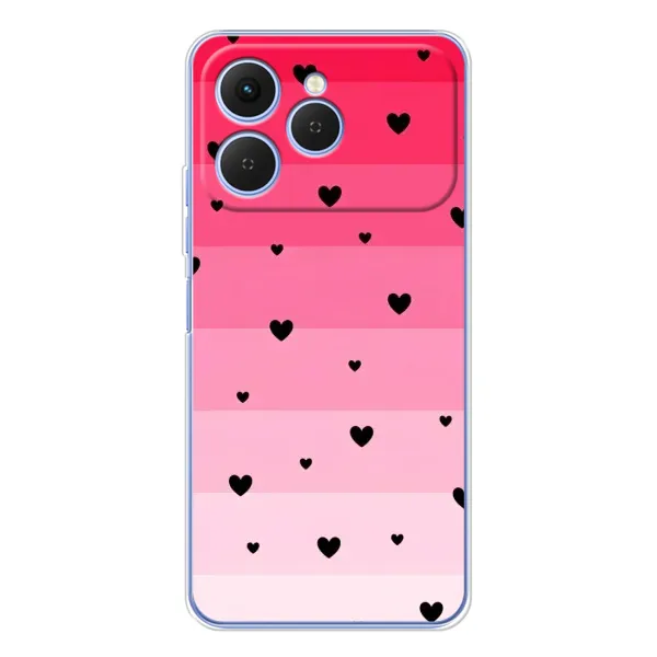 Чехол с рисунком «Чорные сердечки» для TECNO Spark 40 Чехол с рисунком «Чорные сердечки» для TECNO Spark 40