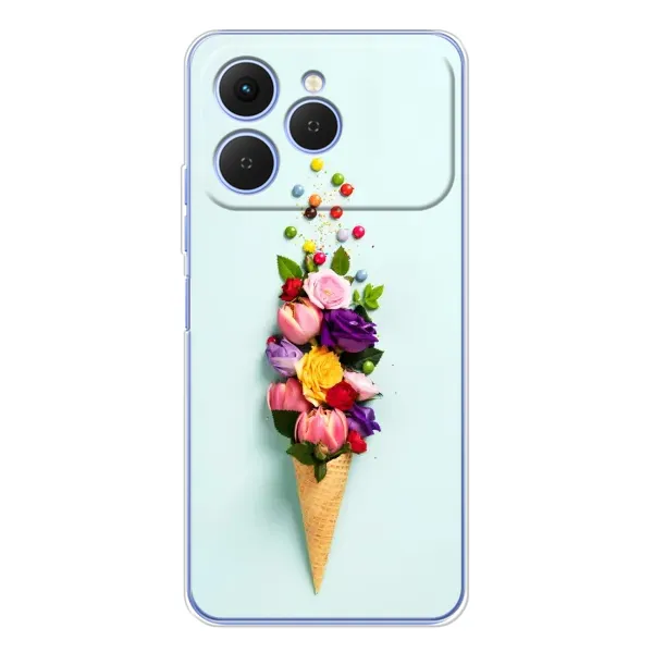 Чехол с рисунком «Цветок-мороженное» для TECNO Spark 40 Чехол с рисунком «Цветок-мороженное» для TECNO Spark 40