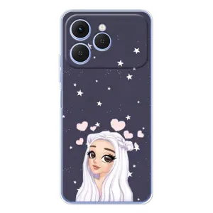 Чохол Стильні дівчата на Tecno Spark 40 (Дівчина та серця)