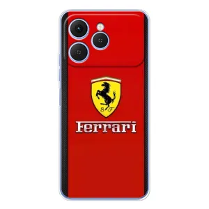 Силиконовый бампер с картинкой машины на Tecno Spark 40 (Ferrari Logo)