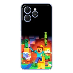 Чехлы для Tecno Spark 40 (Персонажи Майн Крафт) (Герой Майнкрафт)