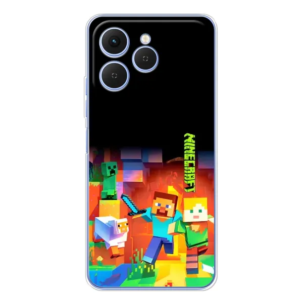 Чохол з малюнком «Герой Майнкрафт» для TECNO Spark 40 Чохол з малюнком «Герой Майнкрафт» для TECNO Spark 40