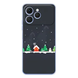 Силиконовый бампер на рождество для Tecno Spark 40 (Город зимний)