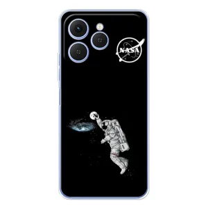 Силиконовый бампер с принтом "Наса" на Tecno Spark 40 (Космонавт баскетболист)