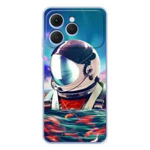 Силиконовый Чехол с принтом "Космонавты" на Tecno Spark 40 (Космонавт в воде)