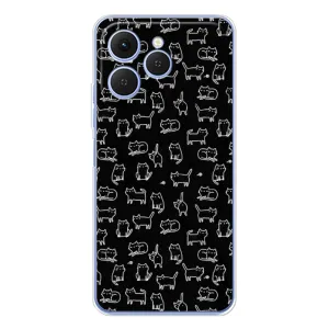 Чехол на тематику: Коты для TECNO Spark 40 (Котики на черном)