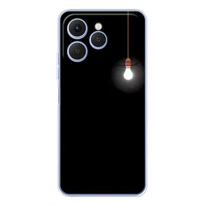 Чохол з картинками на чорному фоні для Tecno Spark 40 (Лампочка)