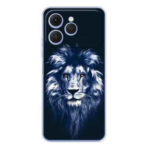 Чехол с картинкой на Tecno Spark 40 (Лев - синий)