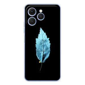 Чохол з картинками на чорному фоні для Tecno Spark 40 (Листя)