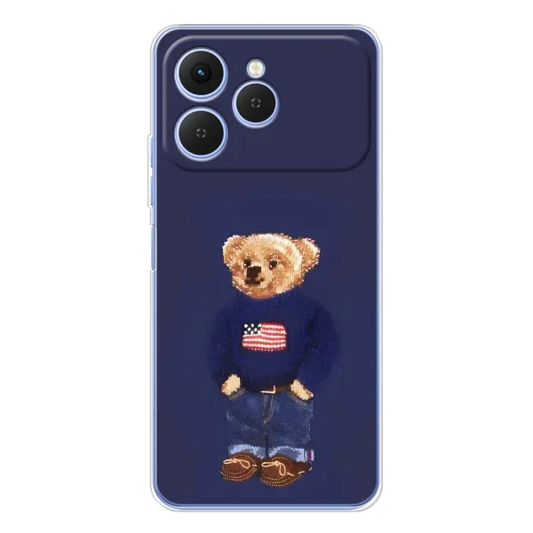 Чехол с рисунком «Мишка USA» для TECNO Spark 40