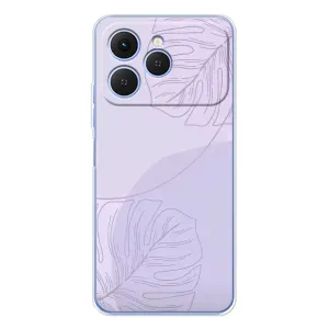 Чохол квітковий дизайн для Tecno Spark 40 (Монстера фіолетова)