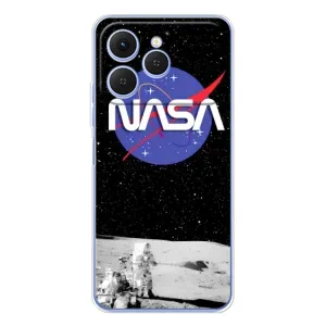 Силиконовый бампер с принтом "Наса" на Tecno Spark 40 (Nasa на луне)
